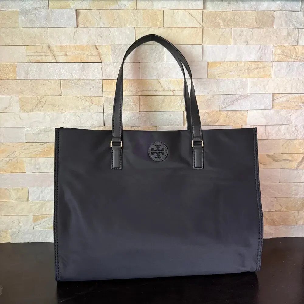 NEW‼️ TORY BURCH ELLA TOTE BLACK 136144 NYLON